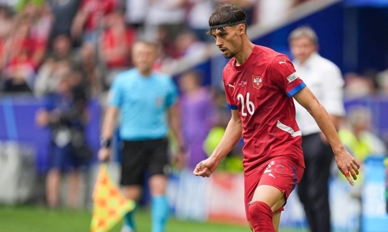 Veljko Birmančević na utakmici reprezentacije Srbije